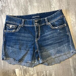 Two Button Denim Shorts